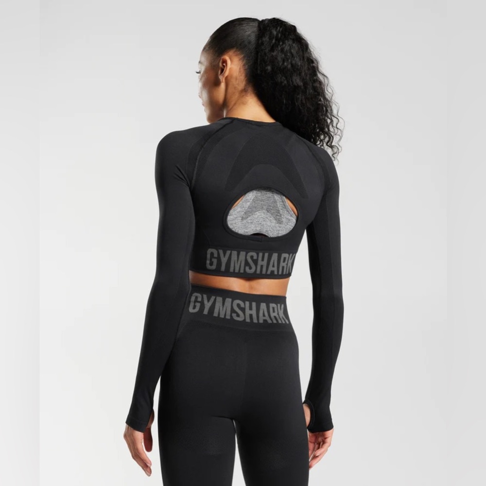 GYMSHARK FLEX LONG SLEEVE CROP TOP